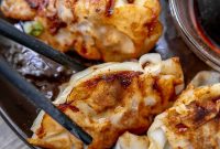 Crispy Pork Potstickers with Ginger Soy Dipping Sauce