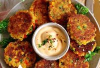 Crispy Chickpea Fritters with Lemon-Yogurt Dipping Sauce