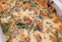 Crispy Fresh Green Bean Casserole with Garlic and Parmesan