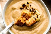 Roasted Cauliflower Soup with Garlic and Parmesan