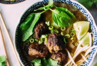 Royal Pho Broth with Cabbage Ribbons & Vietnamese Pork Meatballs