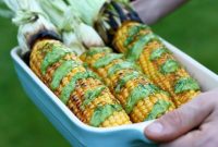 Grilled Corn on the Cob with Creamy Avocado and Dill Dressing