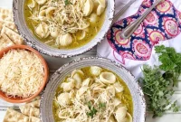 Buttered Noodles in Aromatic Herbed Chicken Broth