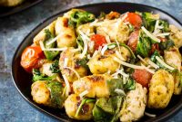 One-Pan Pesto Chicken with Crispy Gnocchi