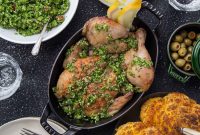 Roast Chicken with Cauliflower, Tahini Sauce and Tabouleh