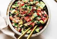 Tomato, Cucumber & Tahini Salad with Lemon Dressing