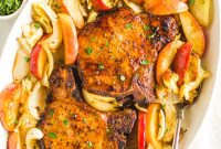 Maple Pork Chops with Roasted Apples & Cabbage (Sheet Pan)