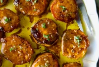 Caramelized Fondant Sweet Potatoes with Garlic Herb Butter