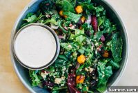 Chopped Kale and Sauerkraut Salad with Millet & Sunflower Ranch Dressing