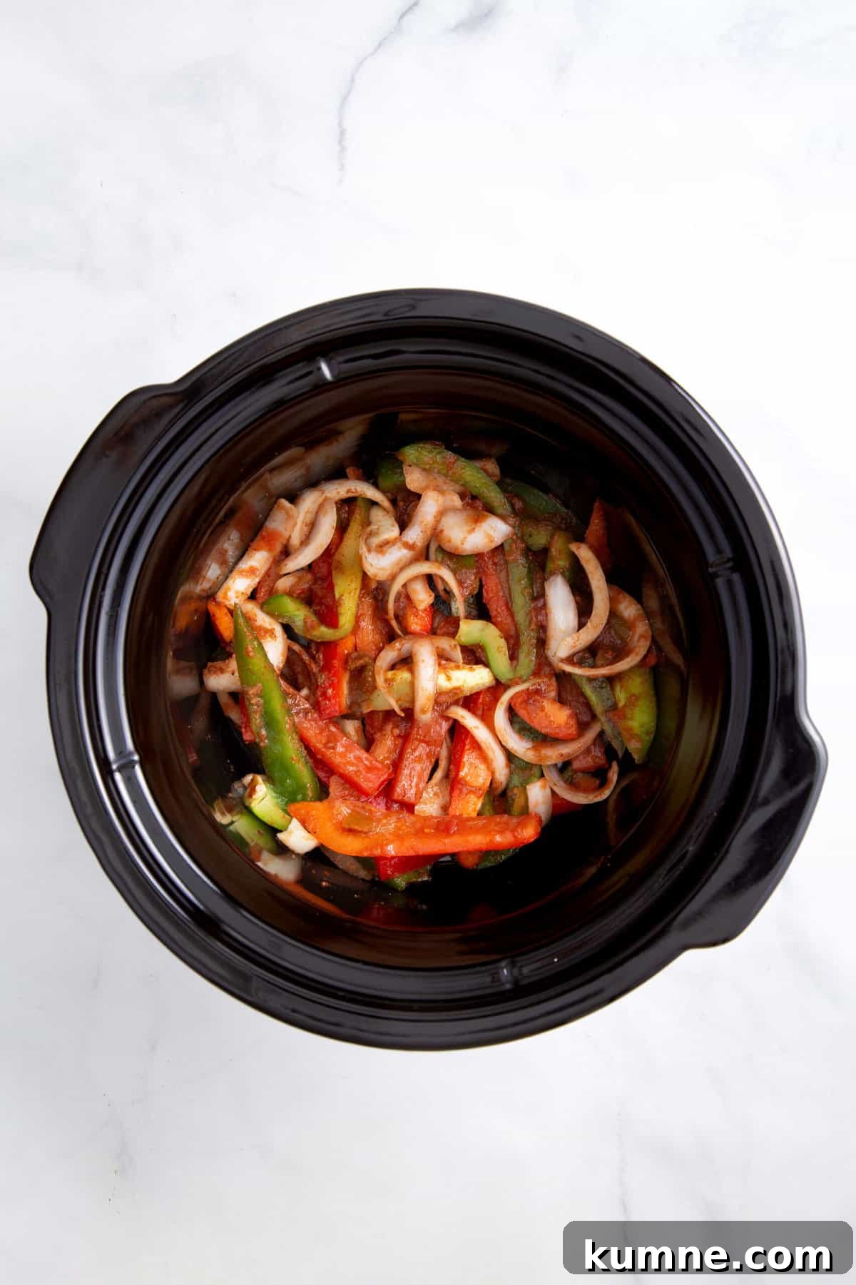 Cooking on Busy Weeknights Vegetables cooking in a Crock Pot.