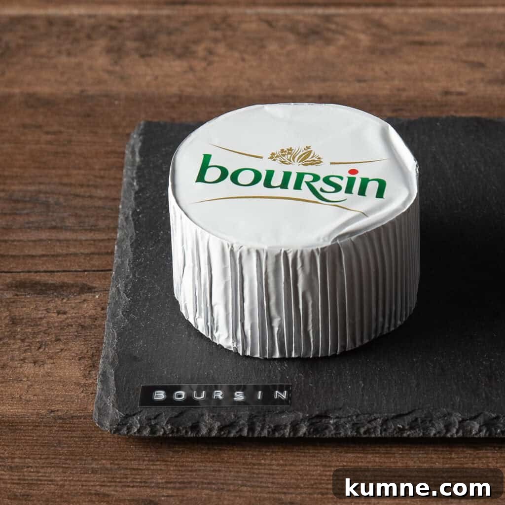 Creamy Boursin Mashed Potatoes with Garlic and Herbs 3 boursin cheese in packaging