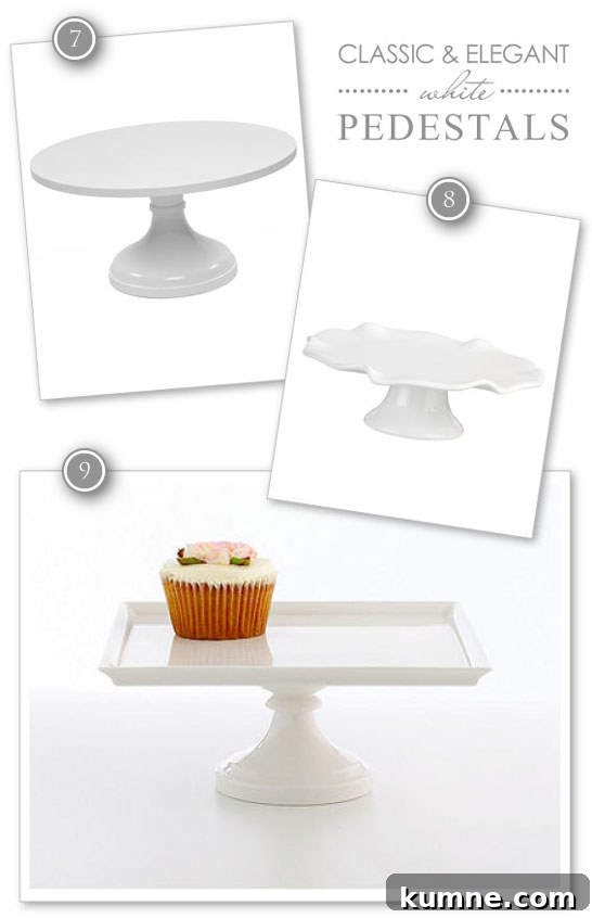Classic White Cake Pedestals Classic White Cake Pedestals