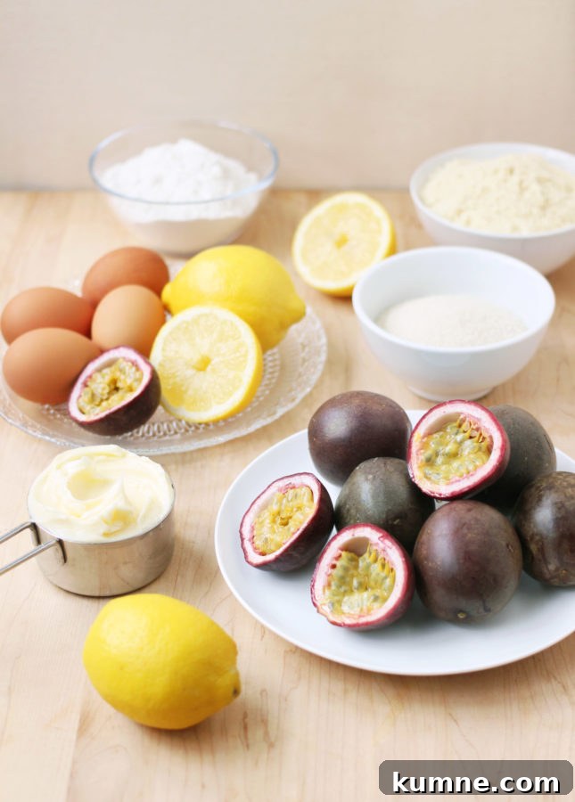 Ingredients to make passion fruit and lemon drizzle cake // FoodNouveau.com