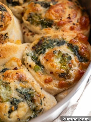 Veggie pinwheels baked in a cake pan.