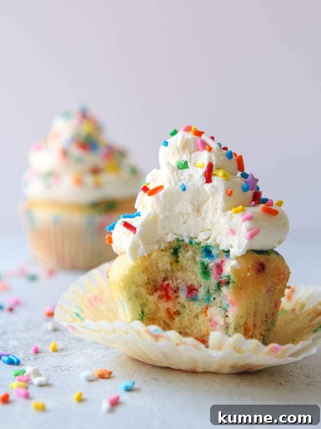 A small batch of funfetti cupcakes - perfect for two!