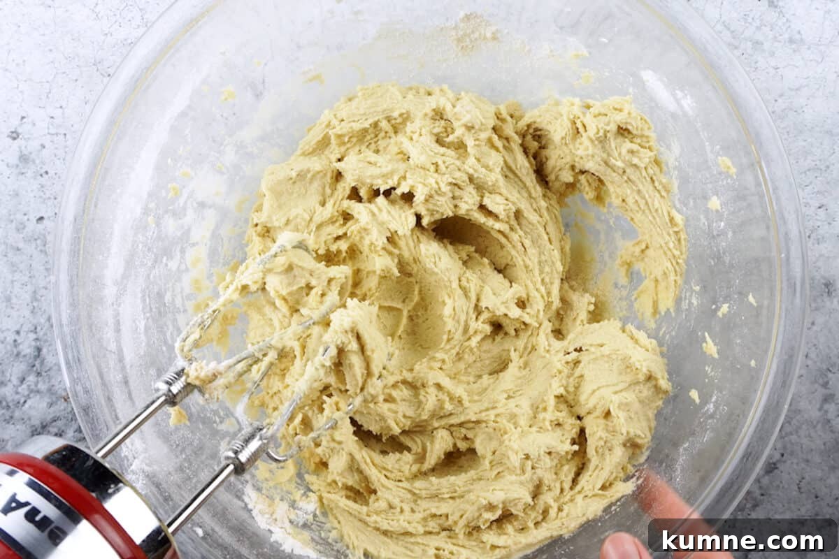 after adding flour to batter