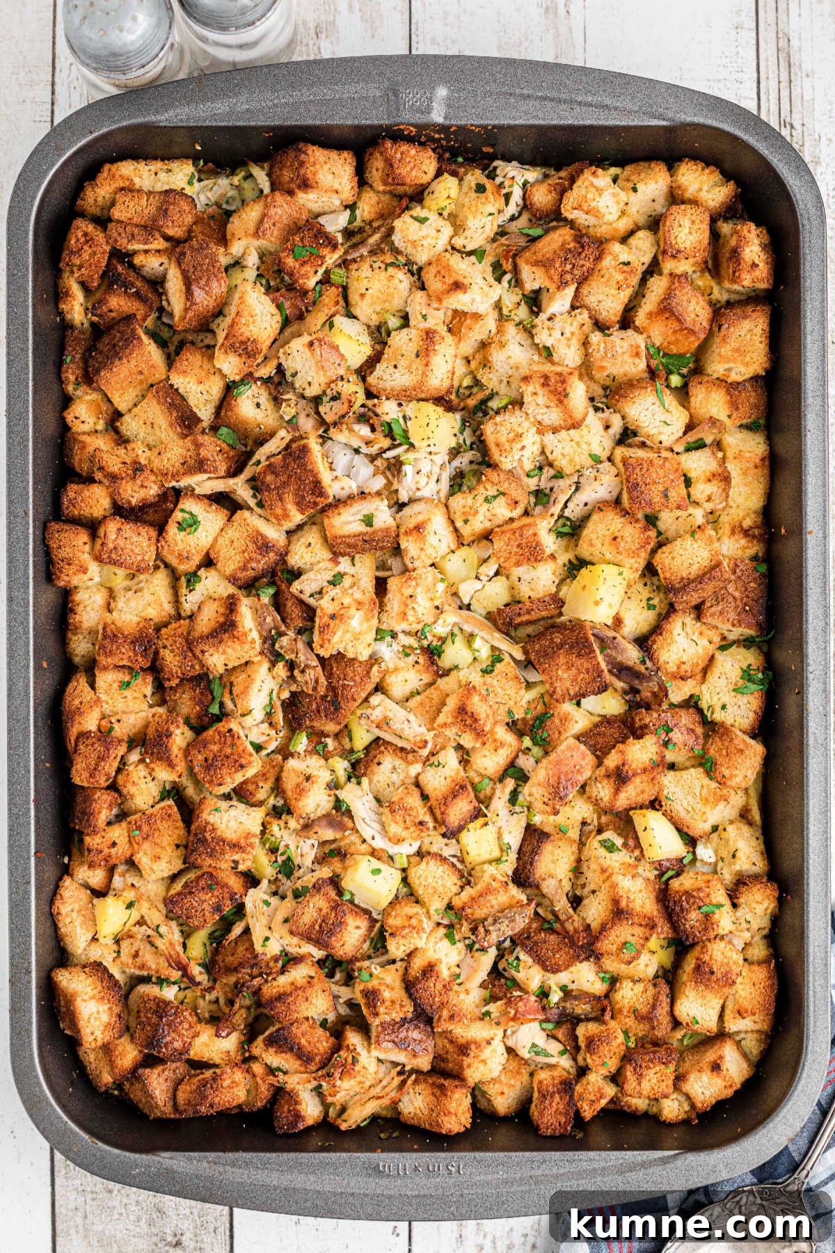Turkey stuffing recipe freshly baked.