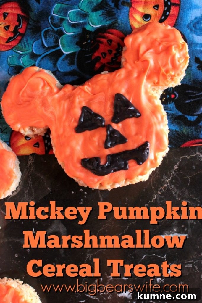Mickey Pumpkin Marshmallow Cereal Treats Recipe 11 Mickey Pumpkin Marshmallow Cereal Treats