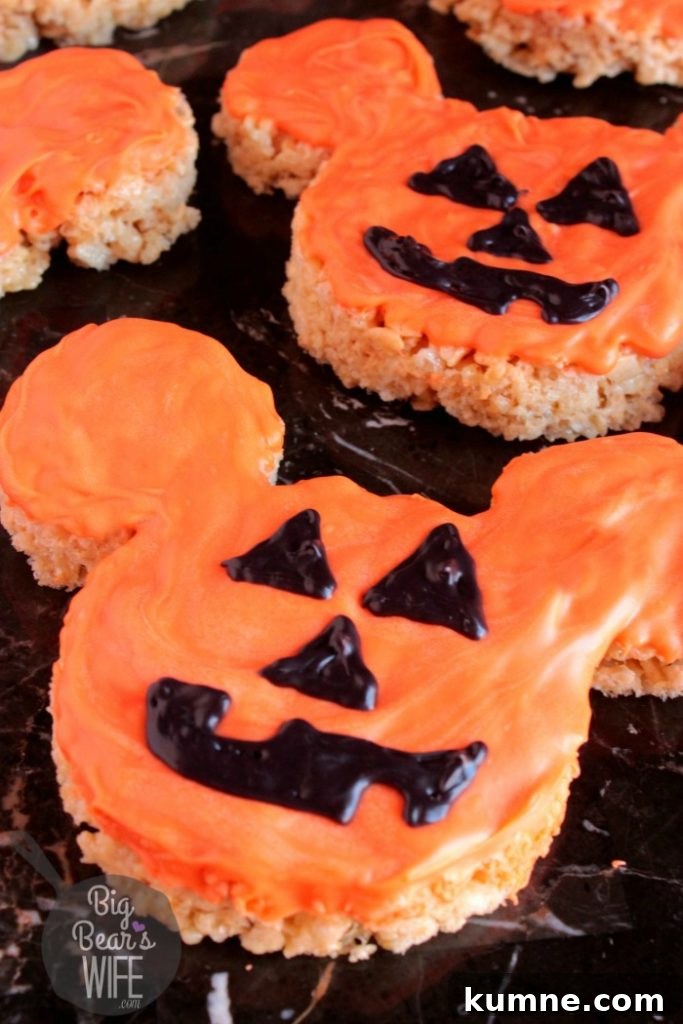 Mickey Pumpkin Marshmallow Cereal Treats Recipe 5 Mickey Pumpkin Marshmallow Cereal Treats