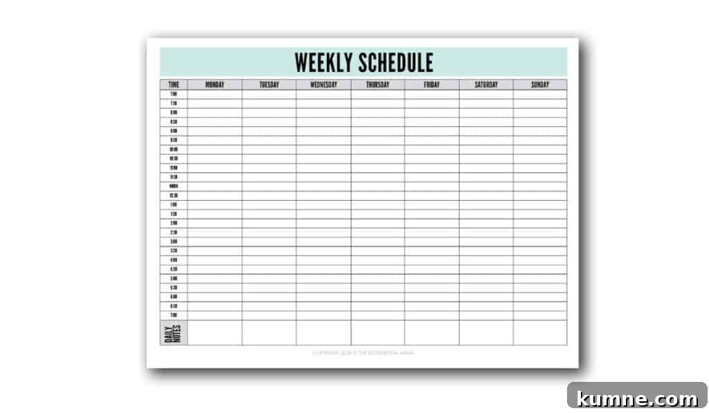 free printable time block planner