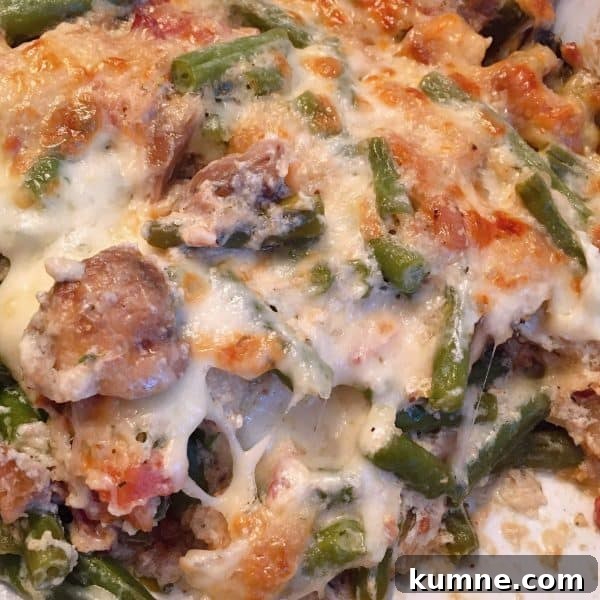 Crispy Fresh Green Bean Casserole with Garlic and Parmesan 15 Fresh Green Bean Casserole in casserole dish