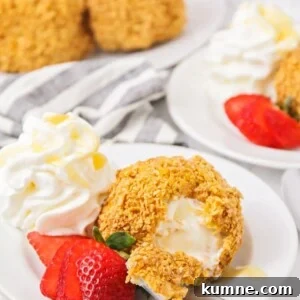 Mexican fried ice cream with crunchy coating.