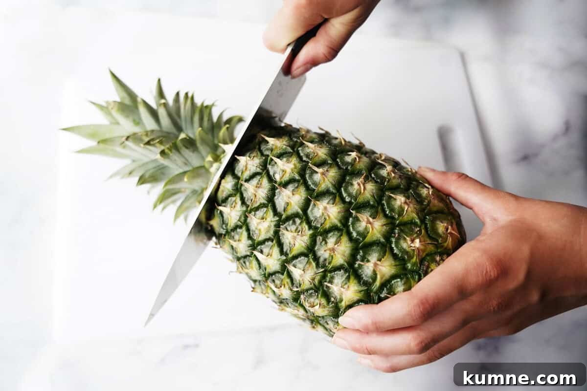 How to Tell When a Pineapple Is Ripe: 7 Signs to Look For 6 Cutting Crown Pineapple