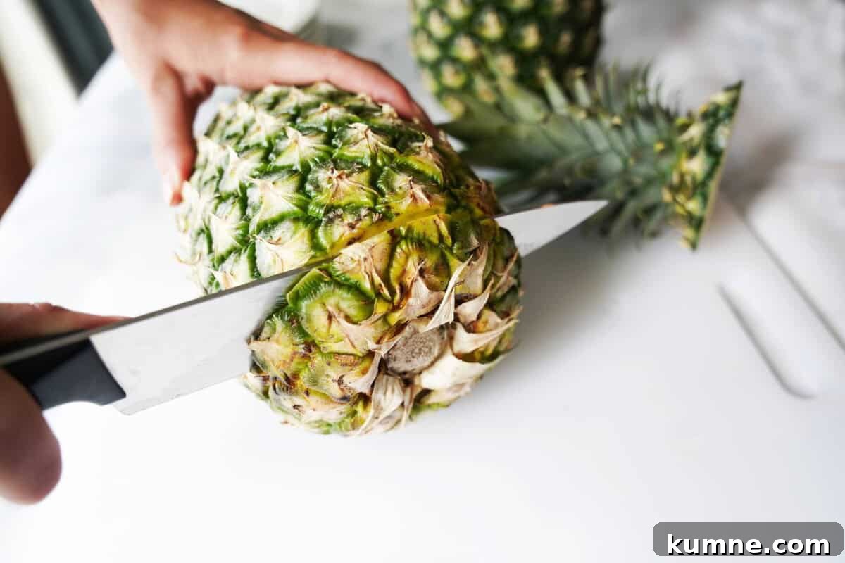 How to Tell When a Pineapple Is Ripe: 7 Signs to Look For 7 Cutting Base of Pineapple
