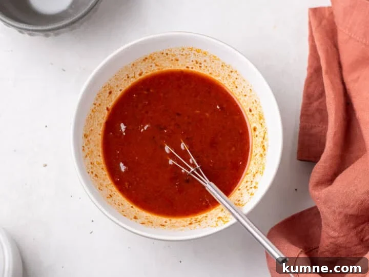 Apricot Harissa Tofu with Couscous Pilaf — Sweet and Spicy Flavor 13 apricot harissa sauce mixture whisked together in a small bowl