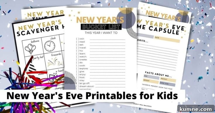 Image for Free New Years Eve Printables, Games and Activities for Kids
