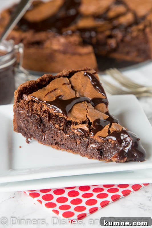 Slice of Gooey Brownie pie on a plate