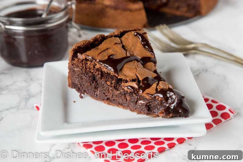 Slice of Gooey Brownie pie on a plate