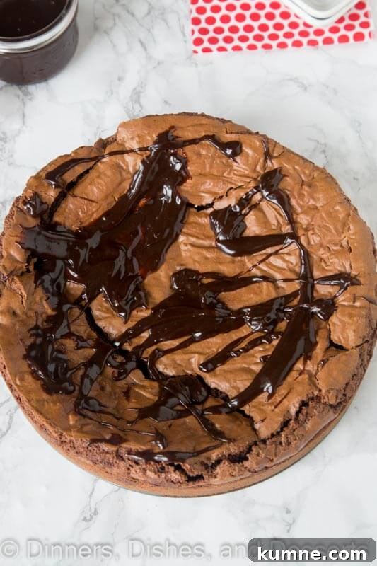 Gooey brownie pie in a pan