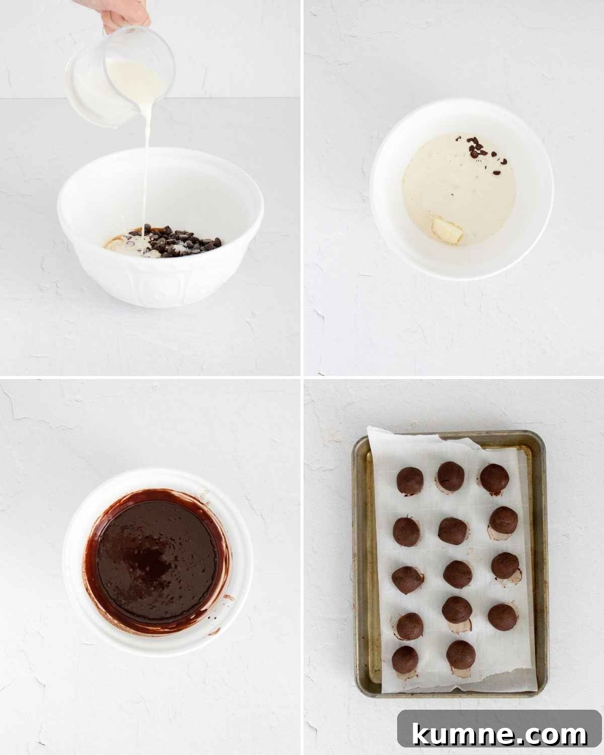 Mocha Chocolate Truffles Recipe: Rich Coffee-Infused Truffles 5 Steps illustrating how to make Mocha truffles
