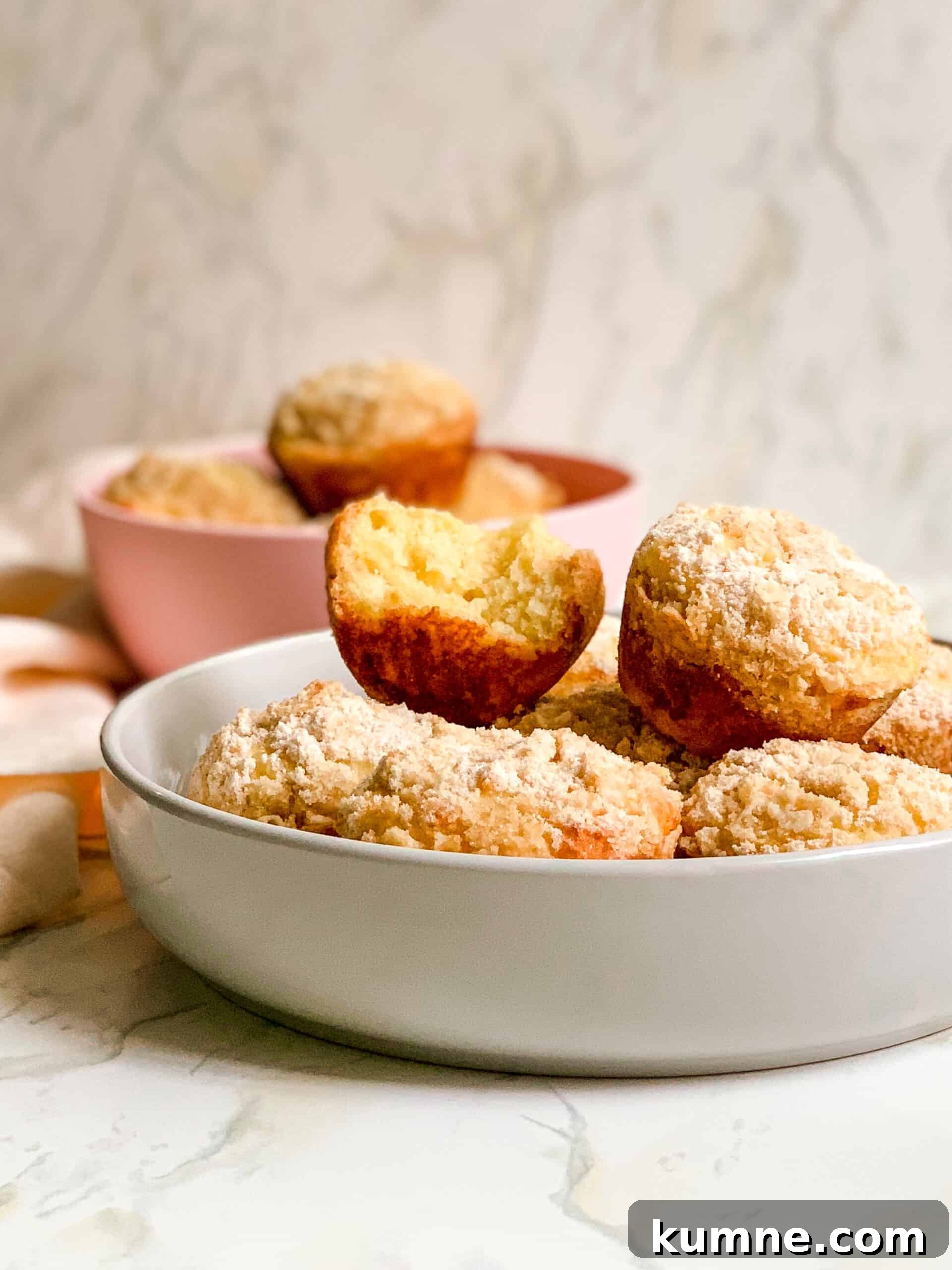 Greek Yogurt Lemon Crumb Muffins Recipe with Lighter Crumble 5 Bowl of Healthier Lemon Crumb Muffins