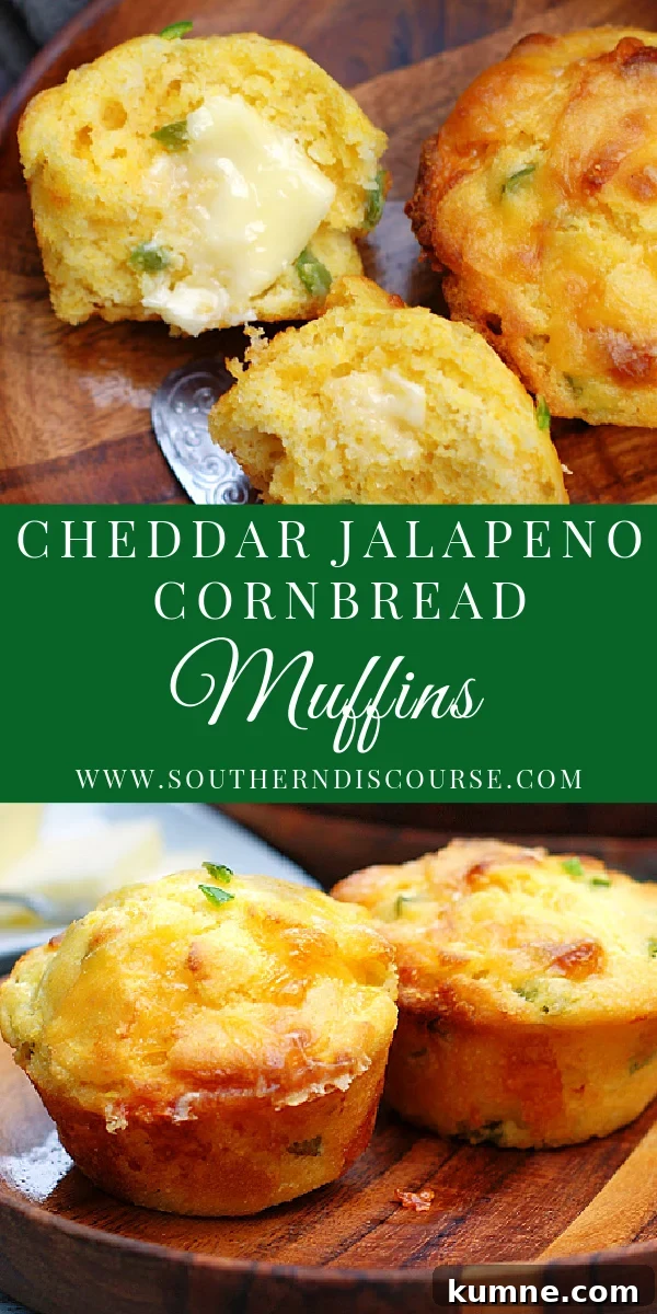 This easy recipe for Homemade Cheddar Jalapeno Cornbread Muffins is so easy to follow. Plenty of cheesy goodness, just the right amount of jalapeno kick baked right into moist tender, cornbread.