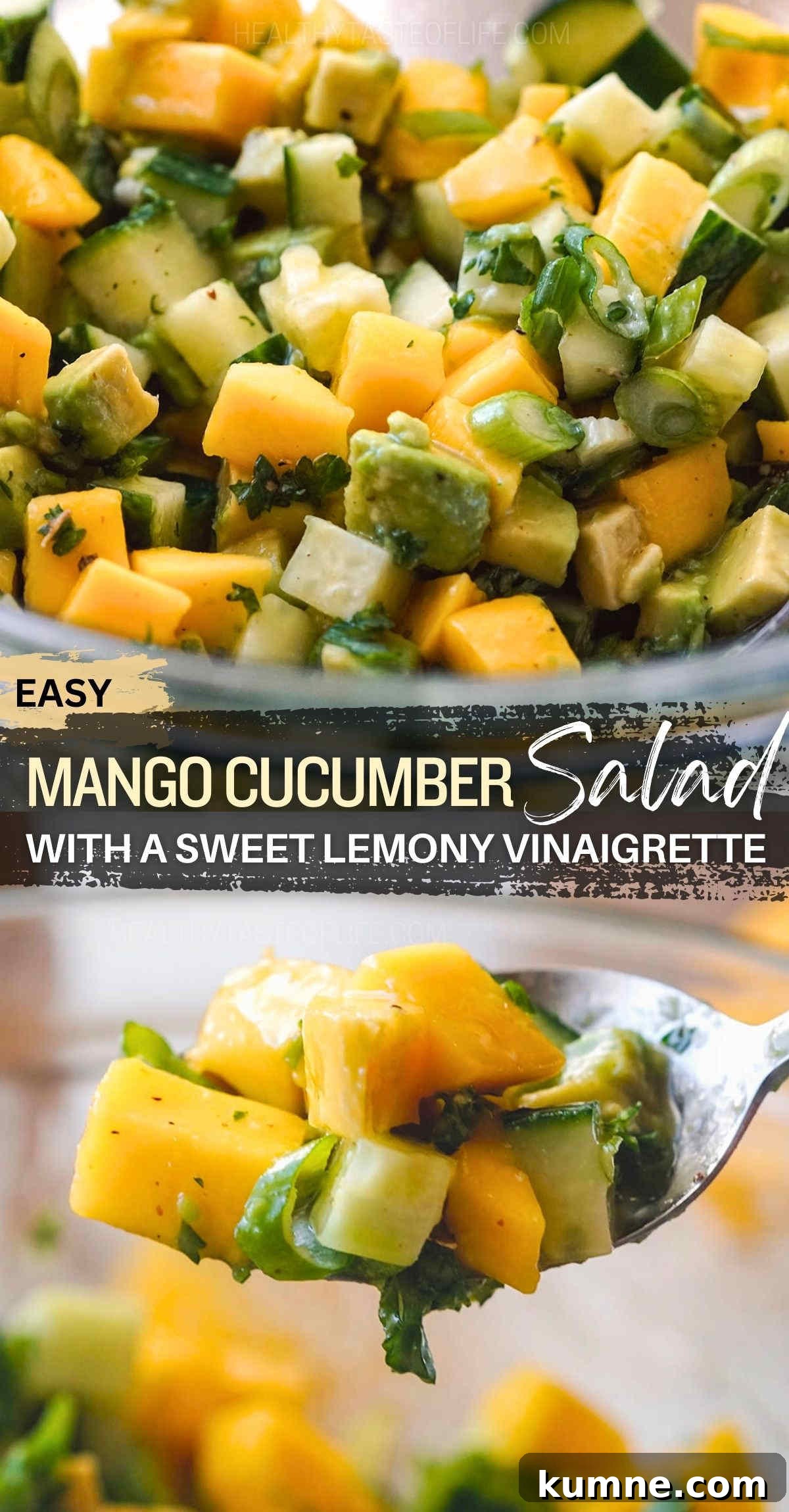 Cucumber, Mango & Avocado Salad with Lime Dressing 9 Pint It For later