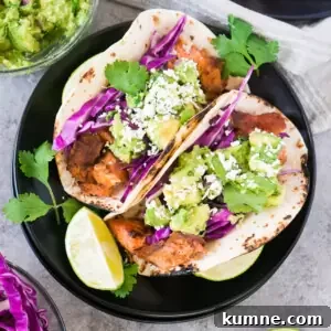 Citrus-Glazed Salmon Tacos with Avocado Slaw 9 salmon tacos recipe with avocado salsa and cabbage