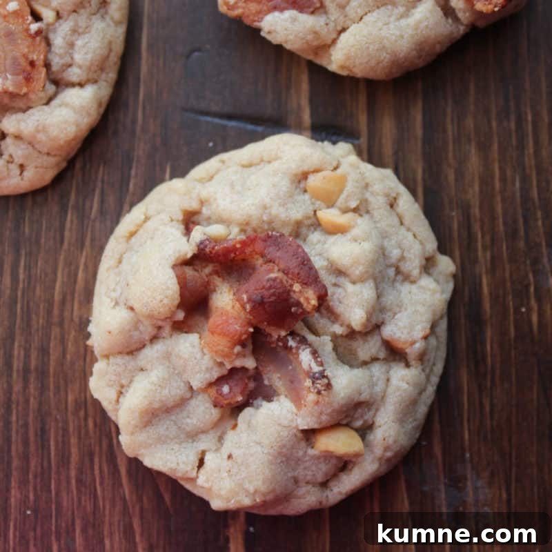 Top Fall Dessert Recipes You Need to Try This Season 27 Peanut Butter Bacon Cookies on a wood board
