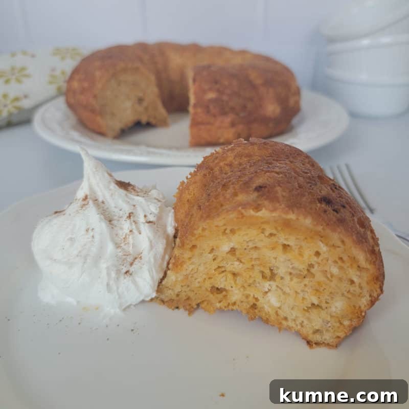 Top Fall Dessert Recipes You Need to Try This Season 5 Slice of angel food cake next to whipped cream with a cake in the background