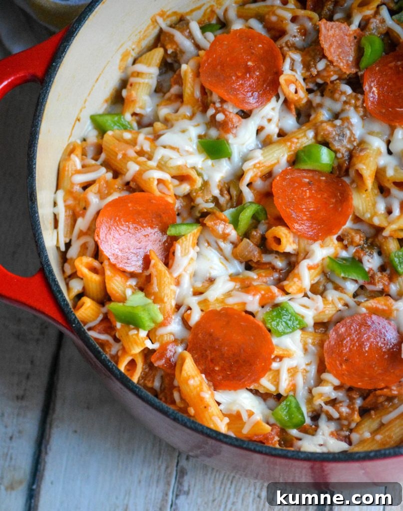 One pot pizza pasta