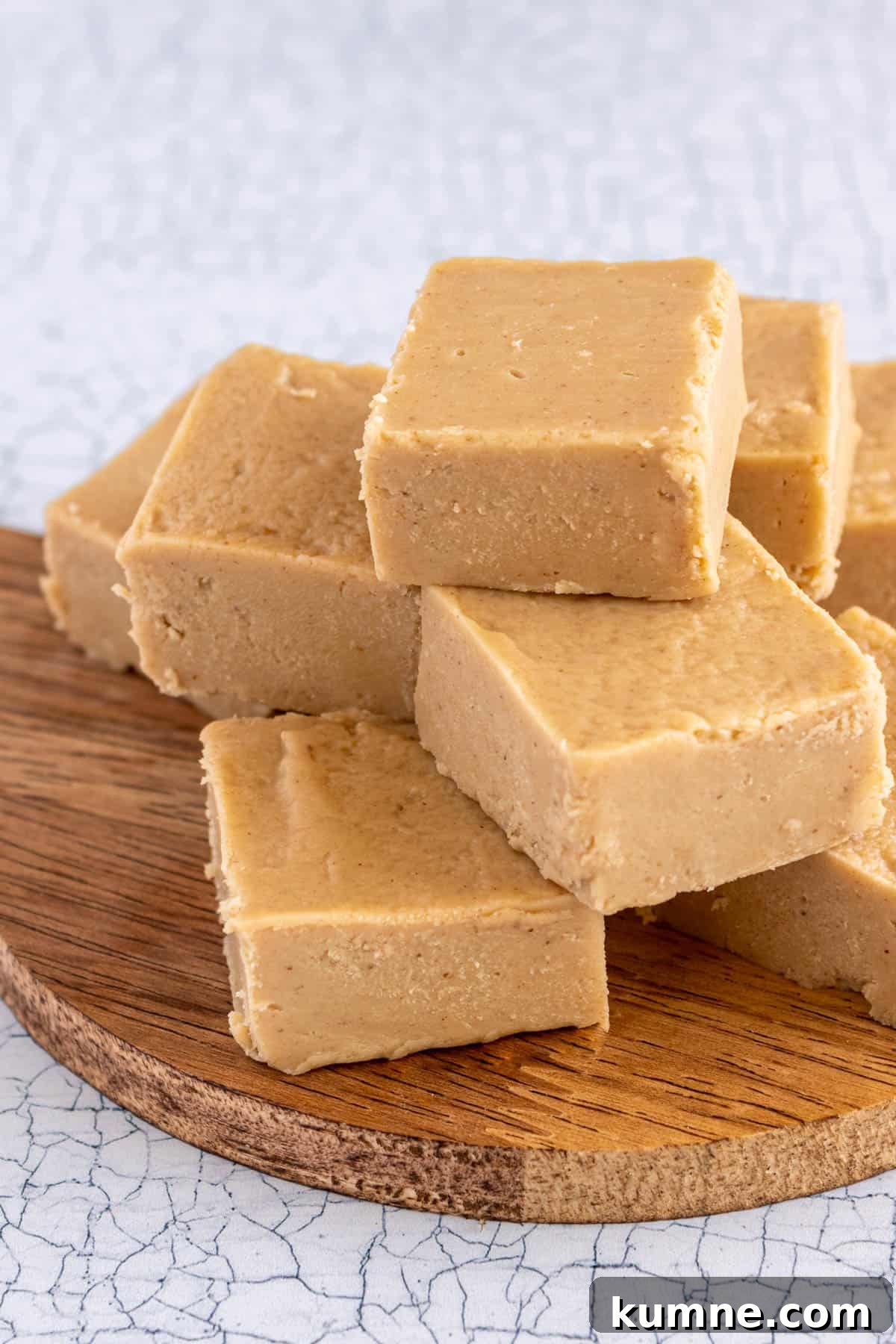 Creamy 2-Ingredient Peanut Butter Fudge Recipe 2 2-Ingredient Peanut Butter Fudge on a plate.
