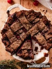 chocolate cherry pie with lattice