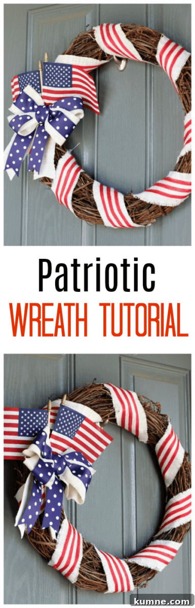 A gorgeous wreath to hang during the summer months! This patriotic wreath tutorial is simple to make, quick, and inexpensive! A gorgeous wreath to hang during the summer months! This patriotic wreath tutorial is simple to make, quick, and inexpensive!