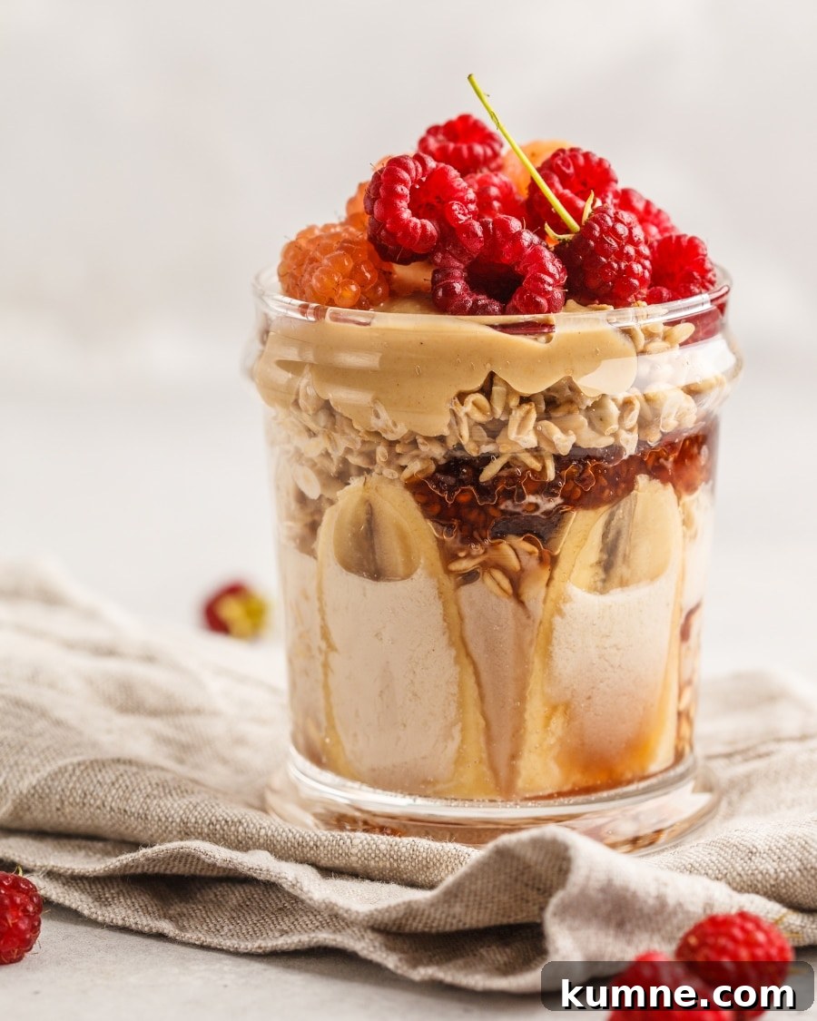 High Protein Overnight Oats Recipes including peanut butter and jelly
