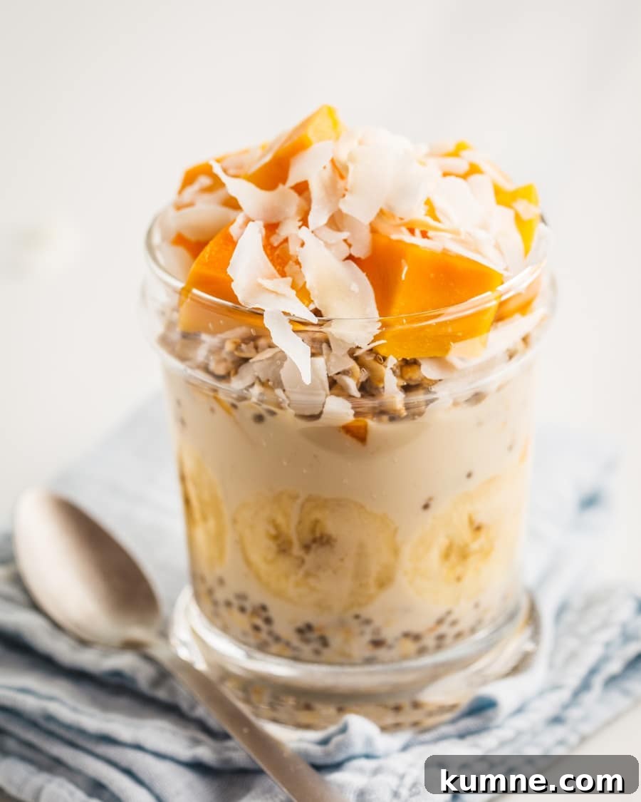 High Protein Overnight Oats Recipes including mango