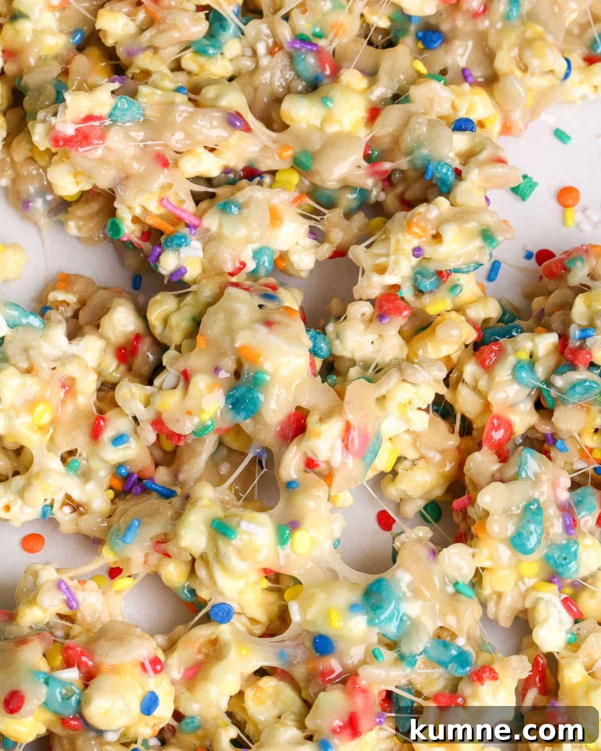 funfetti popcorn laying on parchment