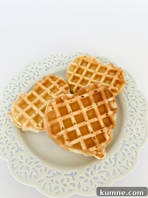 mini heart waffles