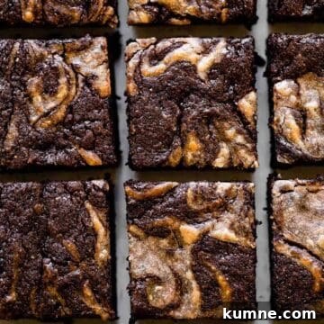 close up of swirl gluten free chocolate brownies