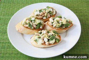Spinach Artichoke White Bean Crostini